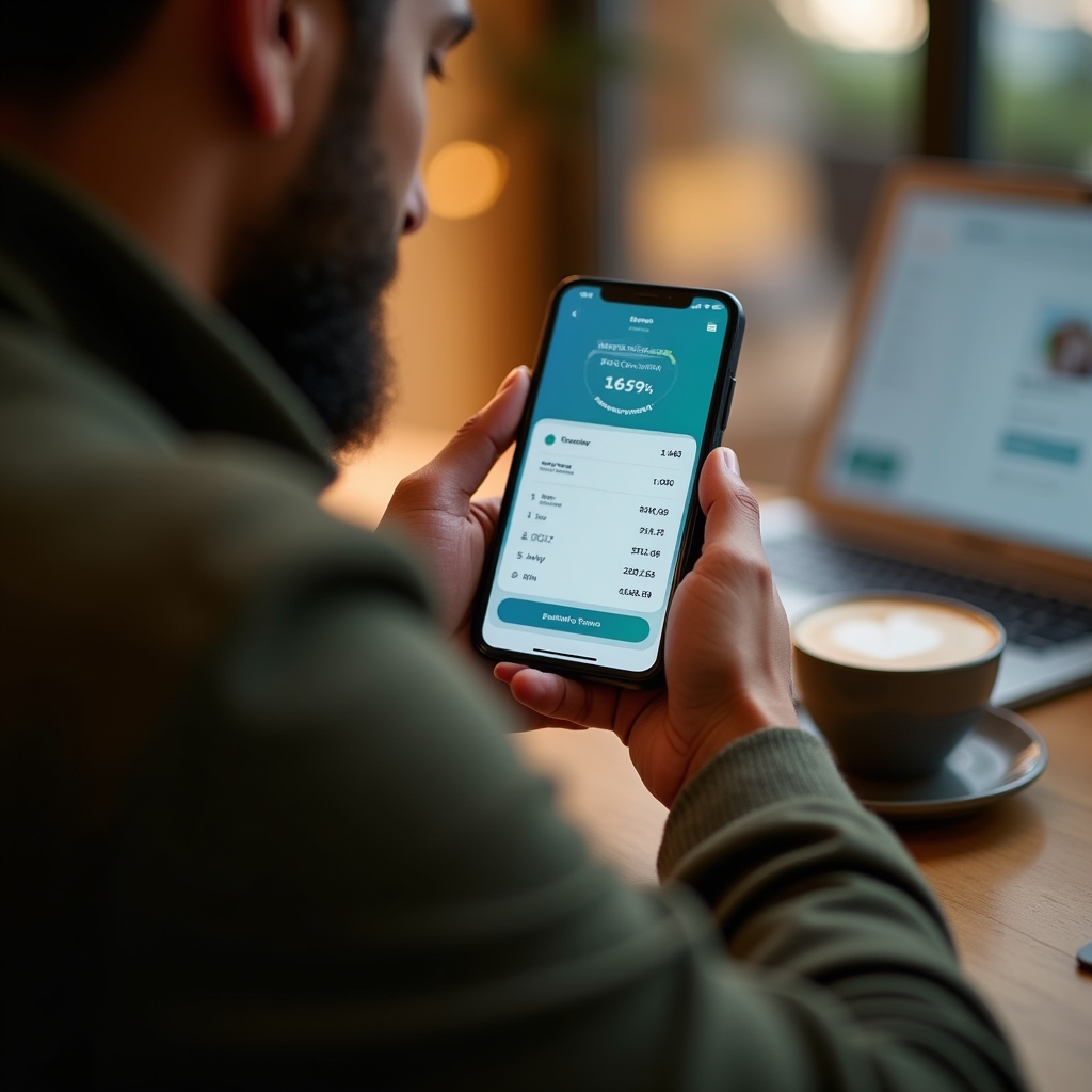 Person using mobile app to check AFORE retirement account balance
